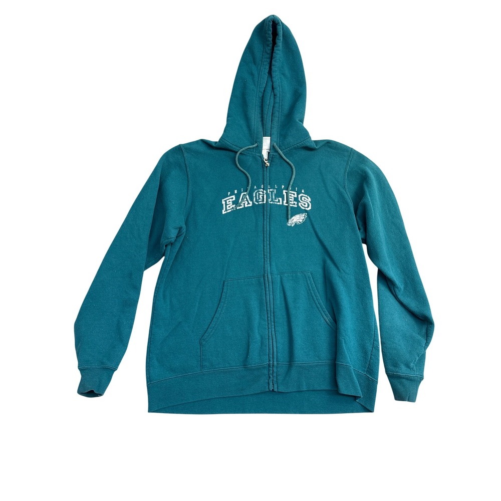 NFL Team Apparel Philadelphia Eagles Womens Full Zip Hoodie Teal Green Size XL